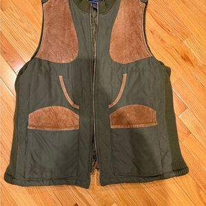 Men's Green and Brown Quilted Vest
